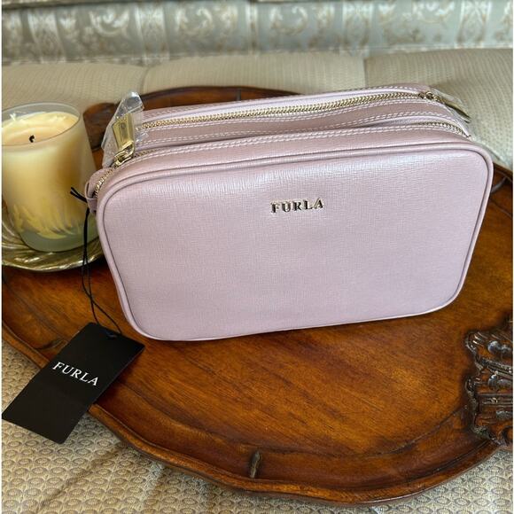 Furla Lilli crossbody bag in moonstone ( light dusty pink) New with tag - Picture 2 of 14